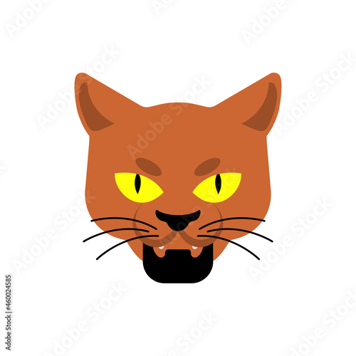 Cat Gangsta face. Angry pet muzzle. Animal bully member of gang of street criminals