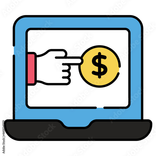 An editable design icon of pay per click