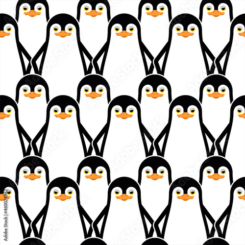 Penguin pattern seamless. flightless seabird background. vector texture. Baby fabric ornament