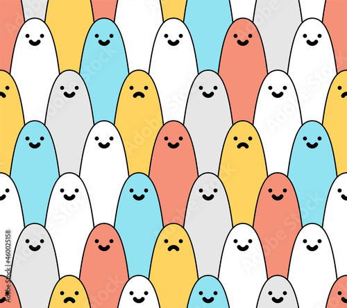 Ghost pattern seamless for halloween party background. All Hallows Eve texture