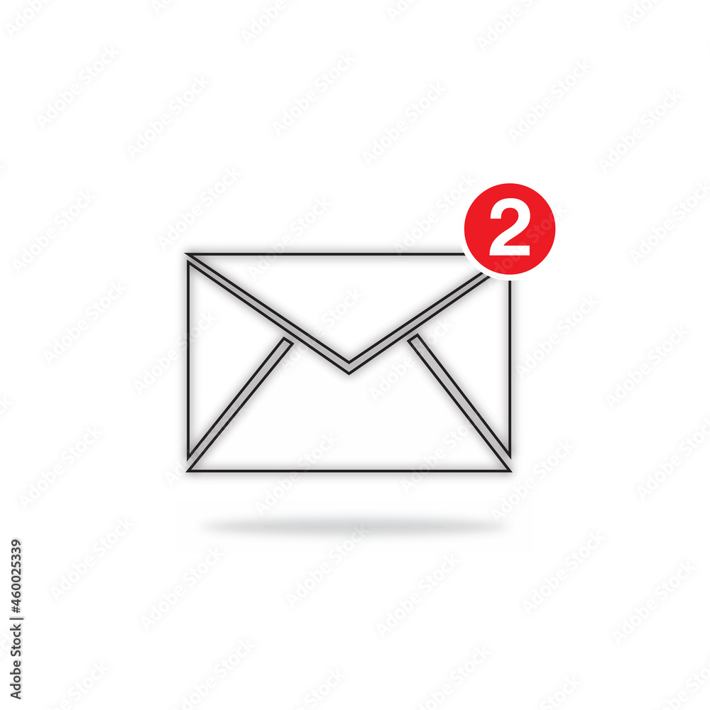 New incoming messages icon with notification. Envelope with incoming message. Vector symbol. New incoming messages icon with notification. Envelope with incoming message. Vector symbol.