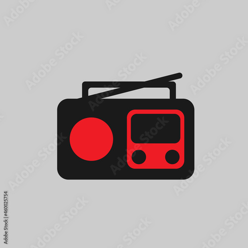 Vintage radio reciever logo icon illustration