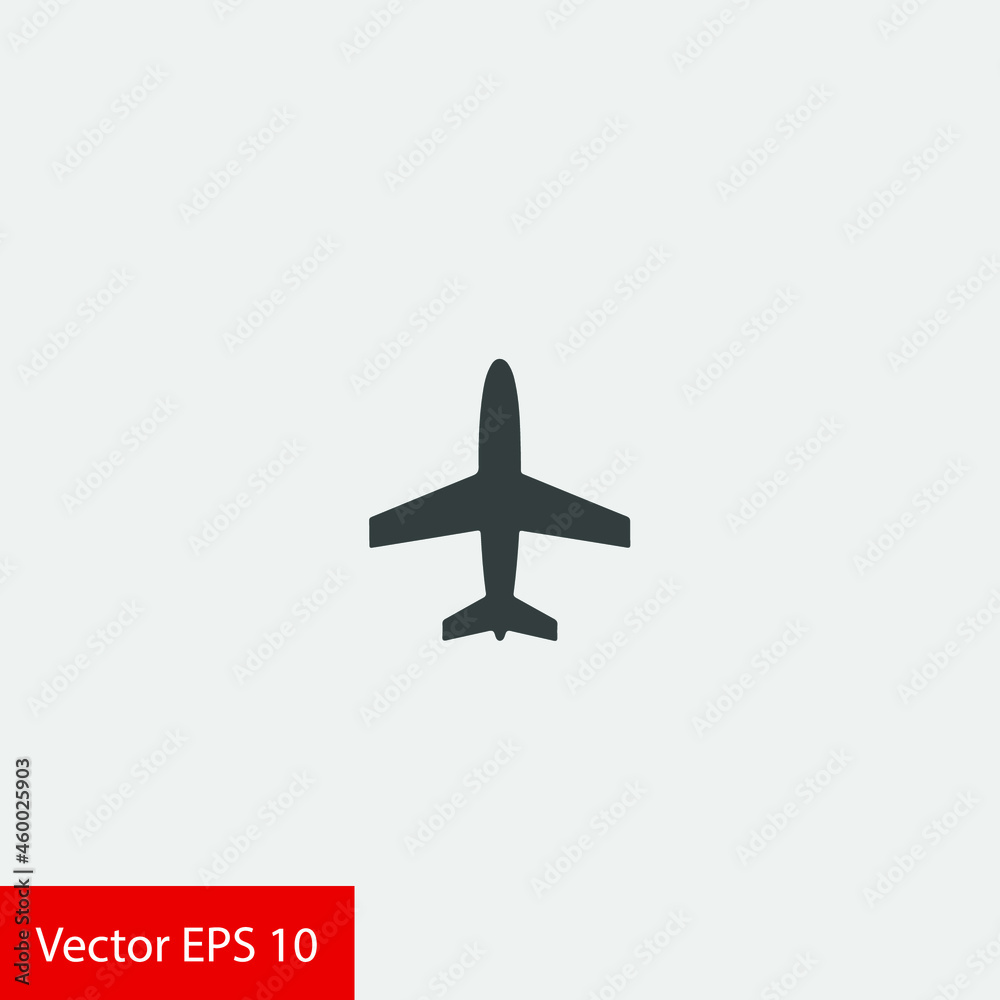 airplane icon symbol vector on white background