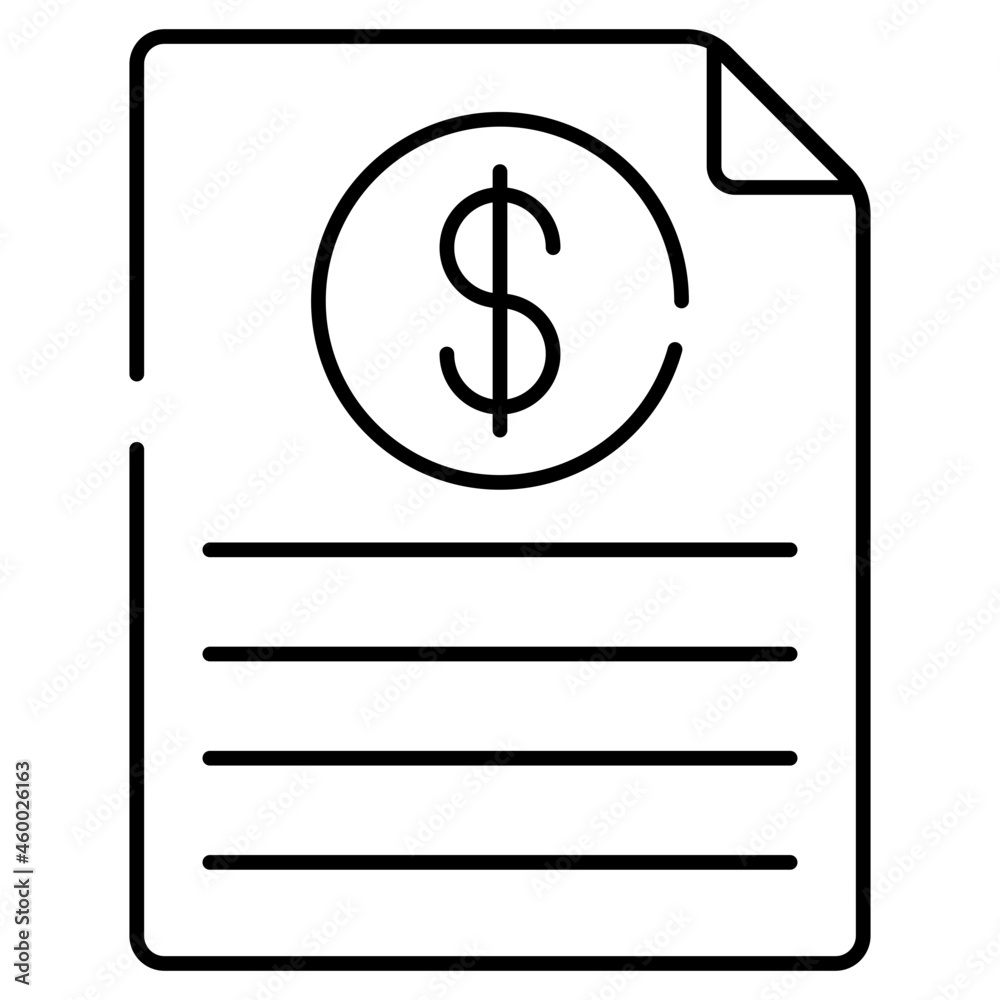 An editable design icon of financial paper An editable design icon of financial paper