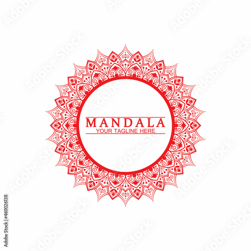 Circle pattern petal Flower Mandala Vector logo template illustration. Colorful template for spiritual retreat or yoga studio,Ornamental business cards,vintage luxury, ornamental decoration