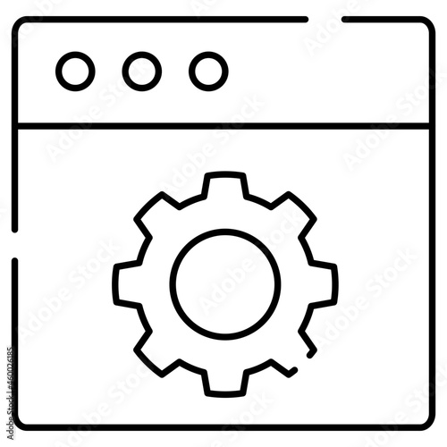 Gear on web page, icon of web setting
