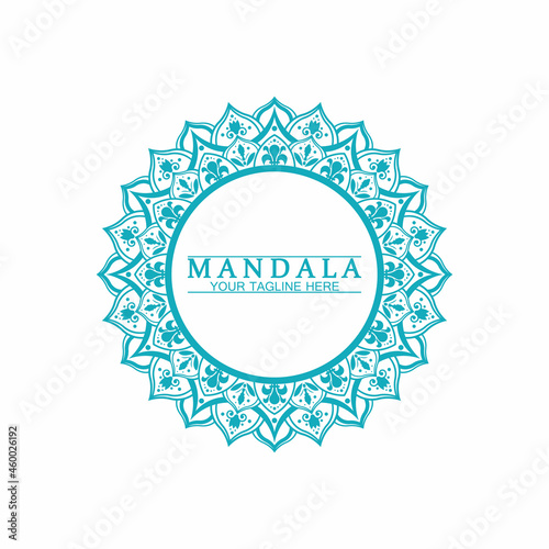 Circle pattern petal Flower Mandala Vector logo template illustration. Colorful template for spiritual retreat or yoga studio,Ornamental business cards,vintage luxury, ornamental decoration