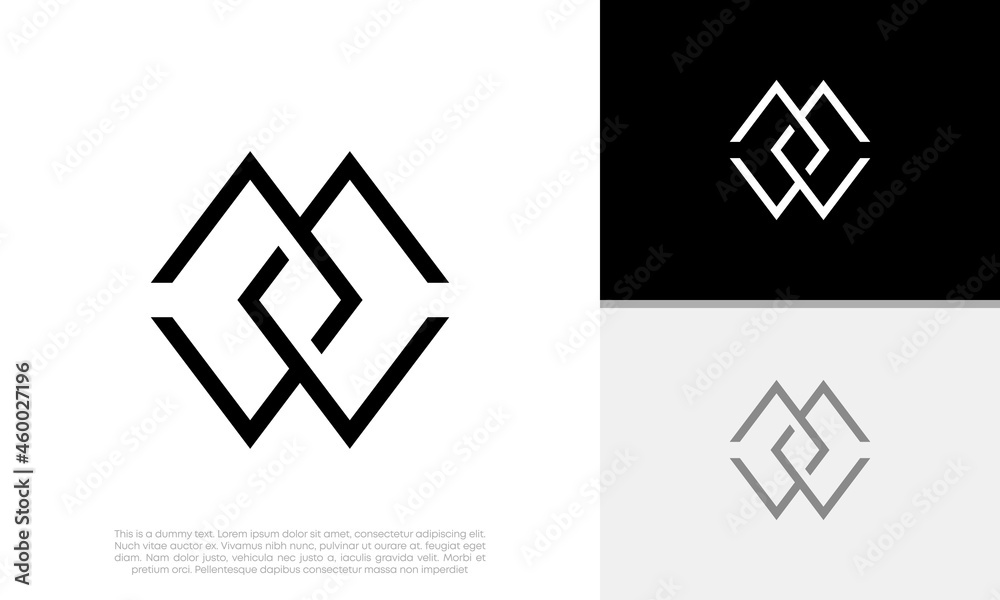 Initials M W logo design. Initial Letter Logo. Initials M W logo design. Initial Letter Logo.