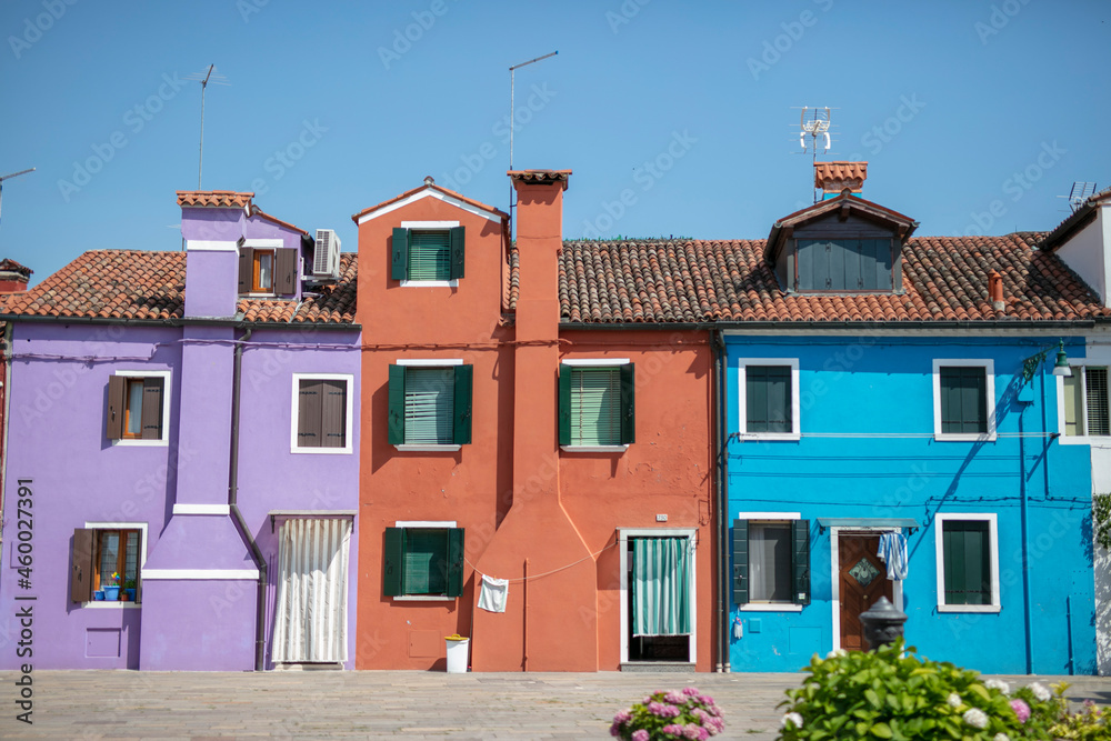 イタリアのベネチア　ブラーノ島でみたカラフルでおしゃれな街並み