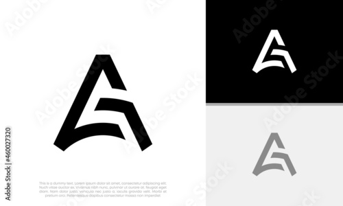 Initials A. G logo design. Initial Letter Logo. Innovative high tech logo template.
