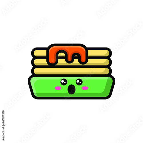 cute pancake icon illustration vector graphic