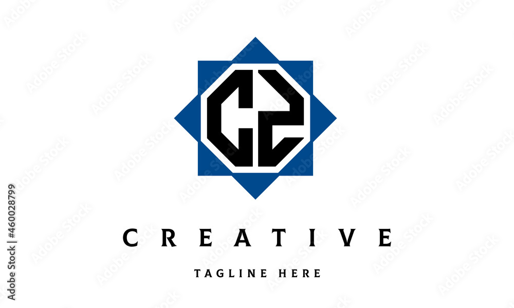 Fototapeta premium CZ double square latter logo vector