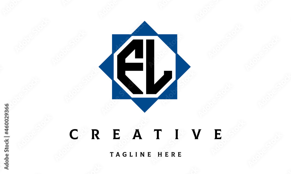 Naklejka premium FL double square latter logo vector