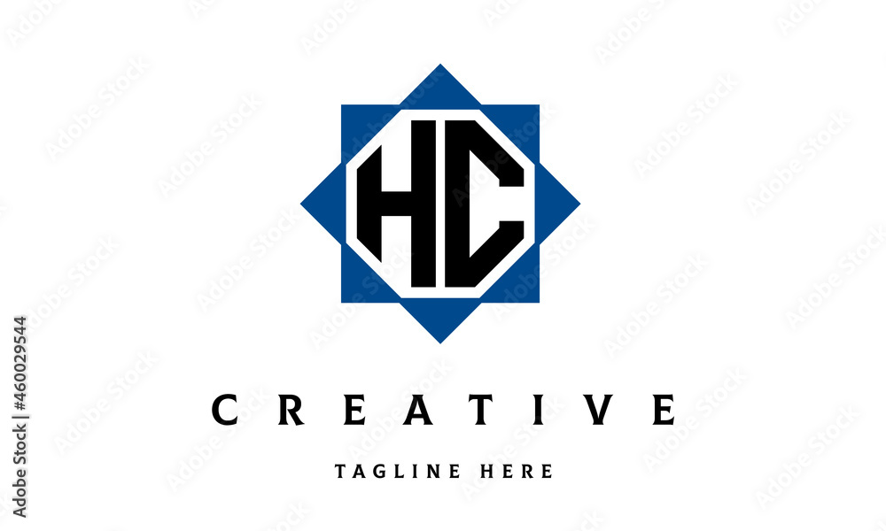 Naklejka premium HC double square latter logo vector