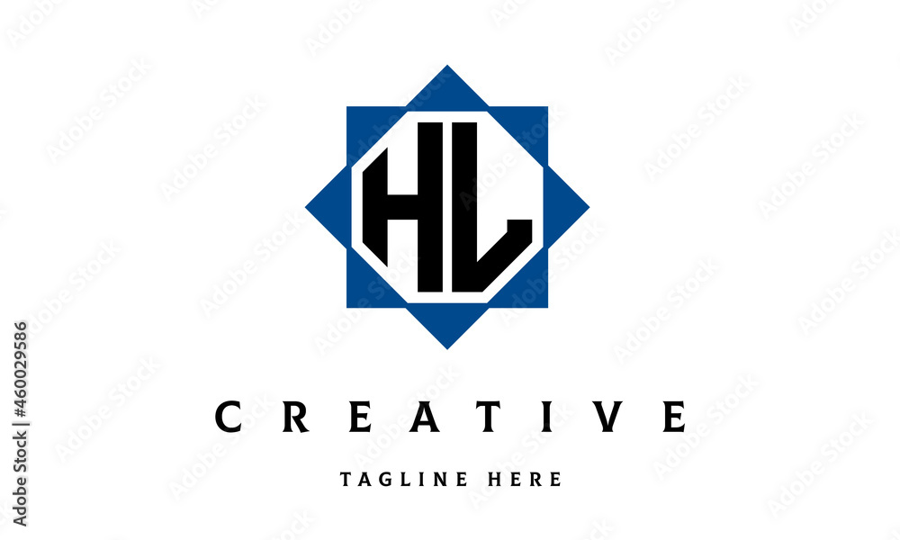 Fototapeta premium HL double square latter logo vector
