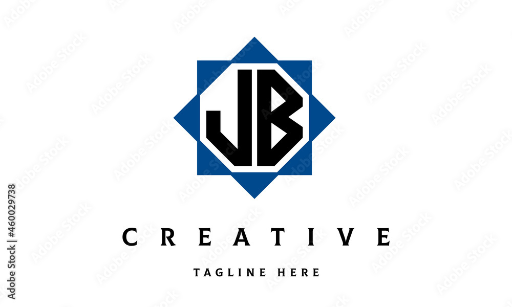 Naklejka premium JB double square latter logo vector