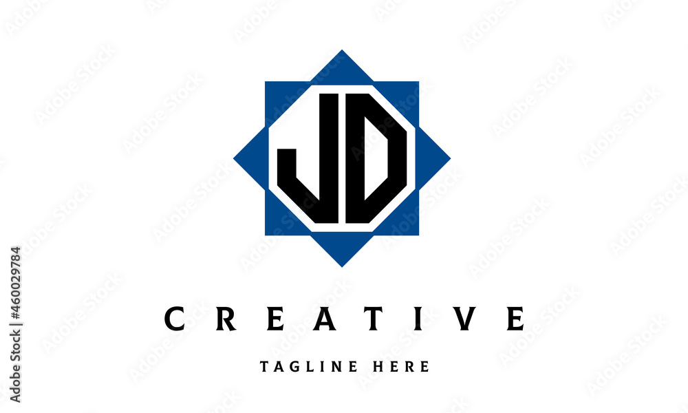 Fototapeta premium JD double square latter logo vector