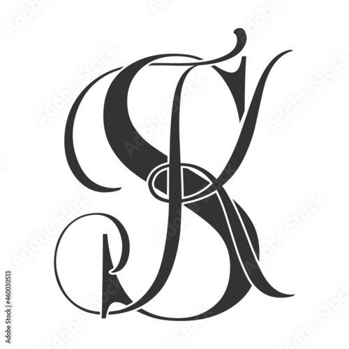 sk, ks, monogram logo. Calligraphic signature icon. Wedding Logo Monogram. modern monogram symbol. Couples logo for wedding