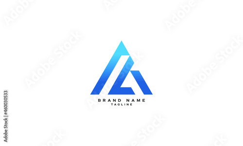 AL, LA, Abstract initial monogram letter alphabet logo design