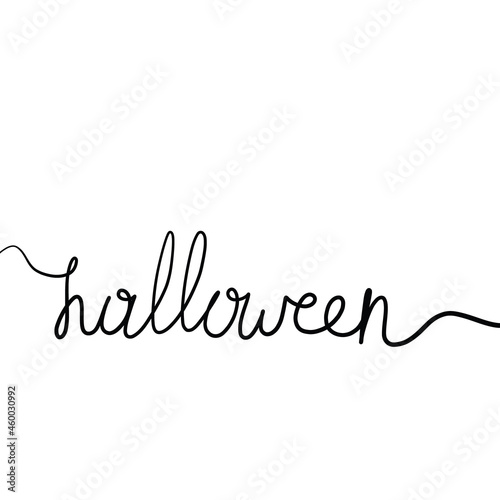 Halloween lettering, horizontal handwritten typography print for flyer, poster, greeting card, banner. Hand drawn decorative design element concept. The isolated object on a white background. Isolate.