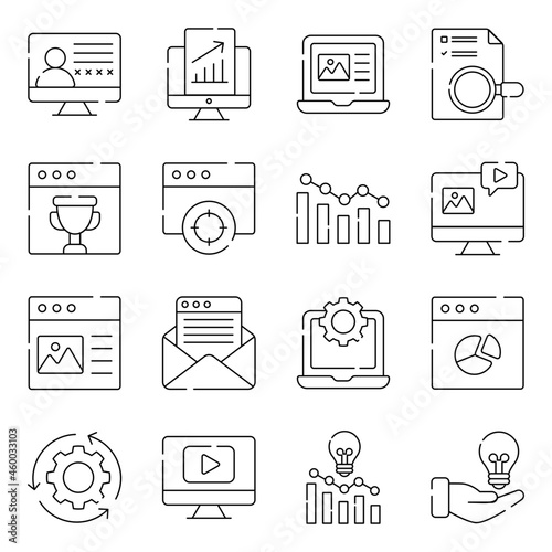 Pack of Business and Data Linear Icons