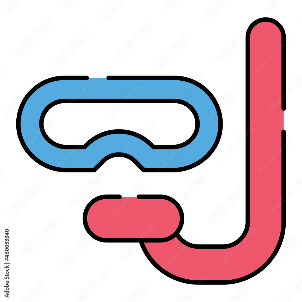 A unique design icon of snorkeling mask A unique design icon of snorkeling mask