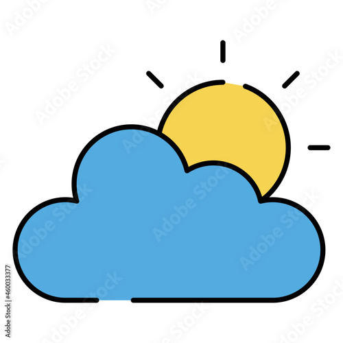 An editable design icon of partly sunny day