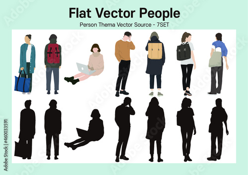 Person thema vectoer source 7set