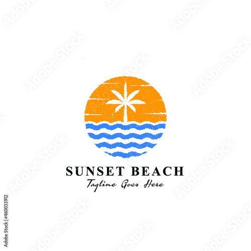 Vacation  Summer holiday logo design.