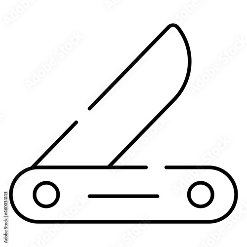 Pocket knife icon in linear design