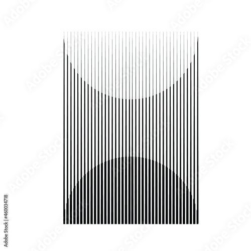 Rectangle Logo with lines.Square unusual icon Design .Black Vector stripes .Geometric shape.