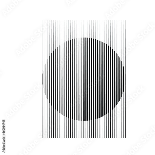 Rectangle Logo with lines.Square unusual icon Design .Black Vector stripes .Geometric shape.