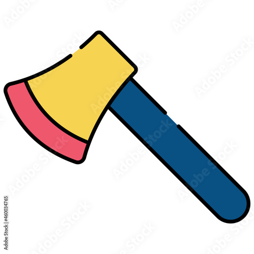 Wood cutting tool icon, flat design of axe