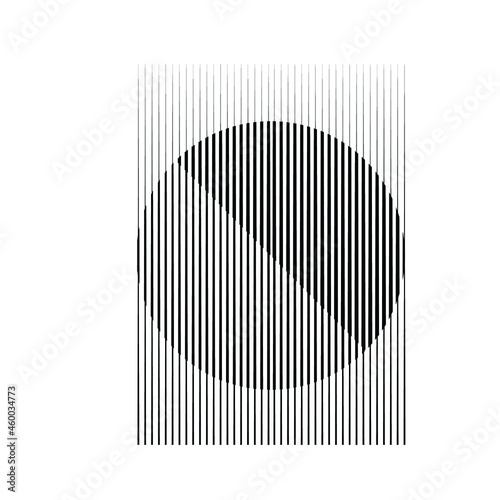 Rectangle Logo with lines.Square unusual icon Design .Black Vector stripes .Geometric shape.