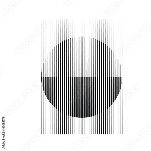 Rectangle Logo with lines.Square unusual icon Design .Black Vector stripes .Geometric shape.