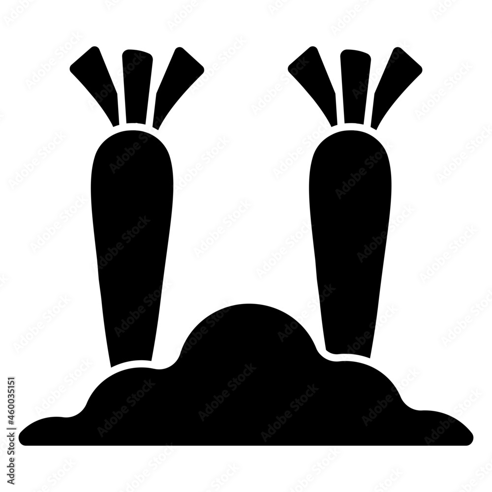 A creative design icon of carrot cultivation A creative design icon of carrot cultivation