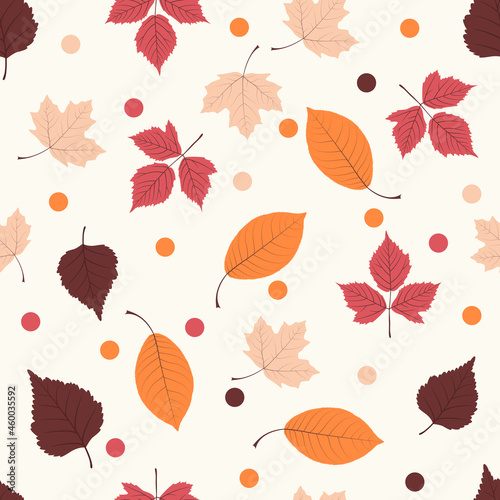 Seamless pattern with autumn leaves