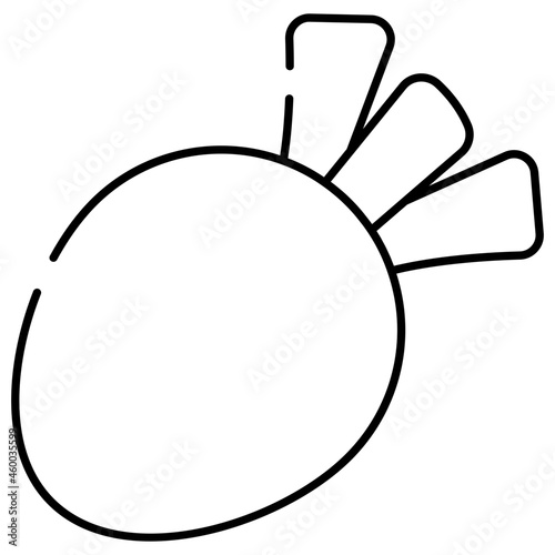 A delightful icon of vegetable, turnip vector