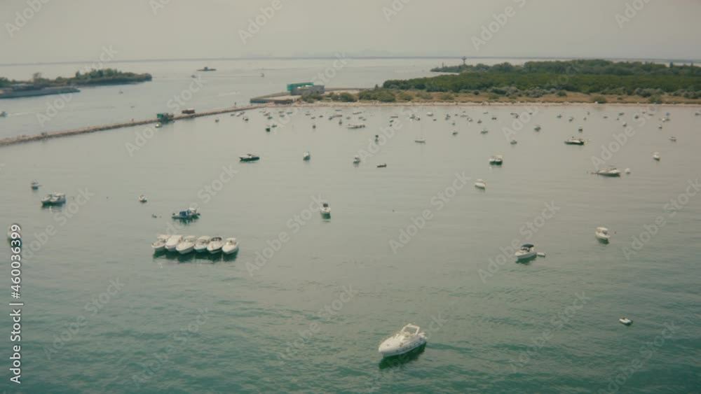 Aerial of Boat standing in Greece Aerial of Boat standing in Greece