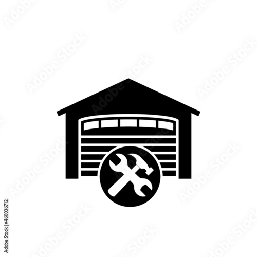 Garage door repair icon isolated on white background