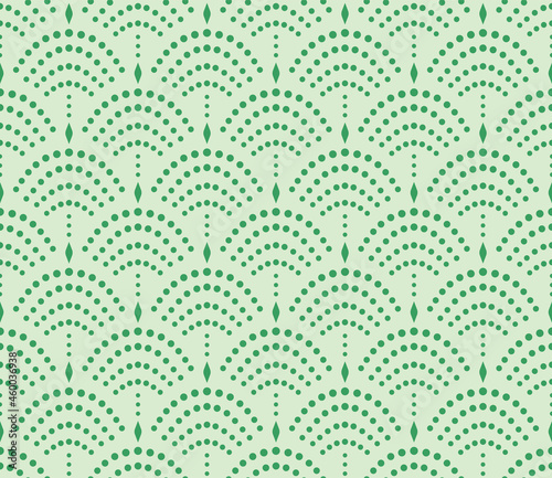 Japanese Luxury Dot Line Fan Vector Seamless Pattern