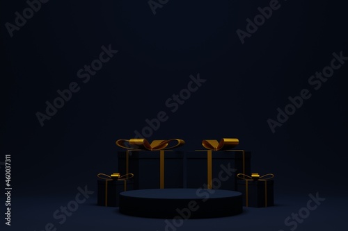 elegant 3d podium scene for christmas background
