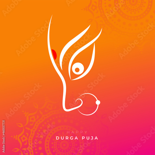 Happy Durga Puja Greeting Background Template Design Vector Illustration