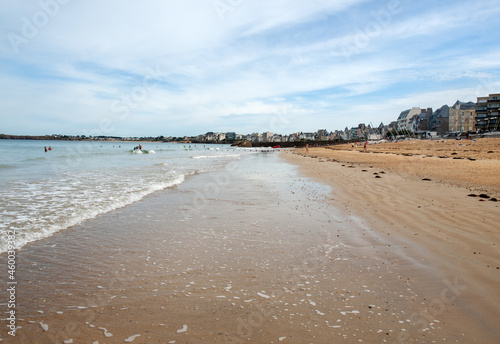  Main beach of the famous resort town Saint Malo in Brittany  France