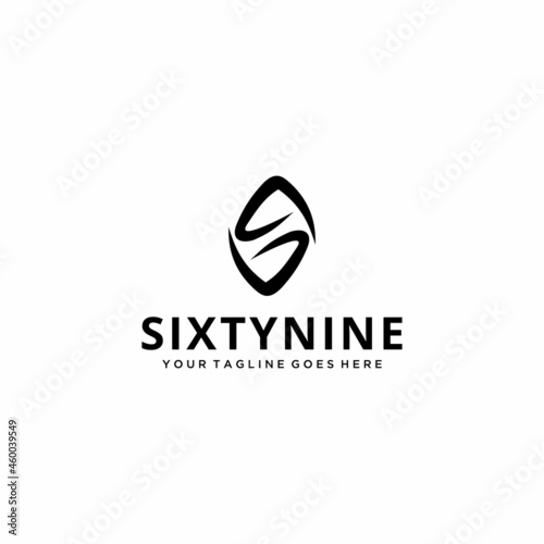 Creative Illustration modern sixty nine 69 sign geometric logo design template photo