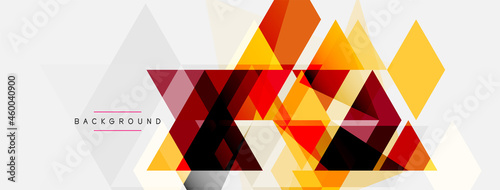 Color triangles composition, geometric abstract background. Techno or business concept, pattern for wallpaper, banner, background, landing page