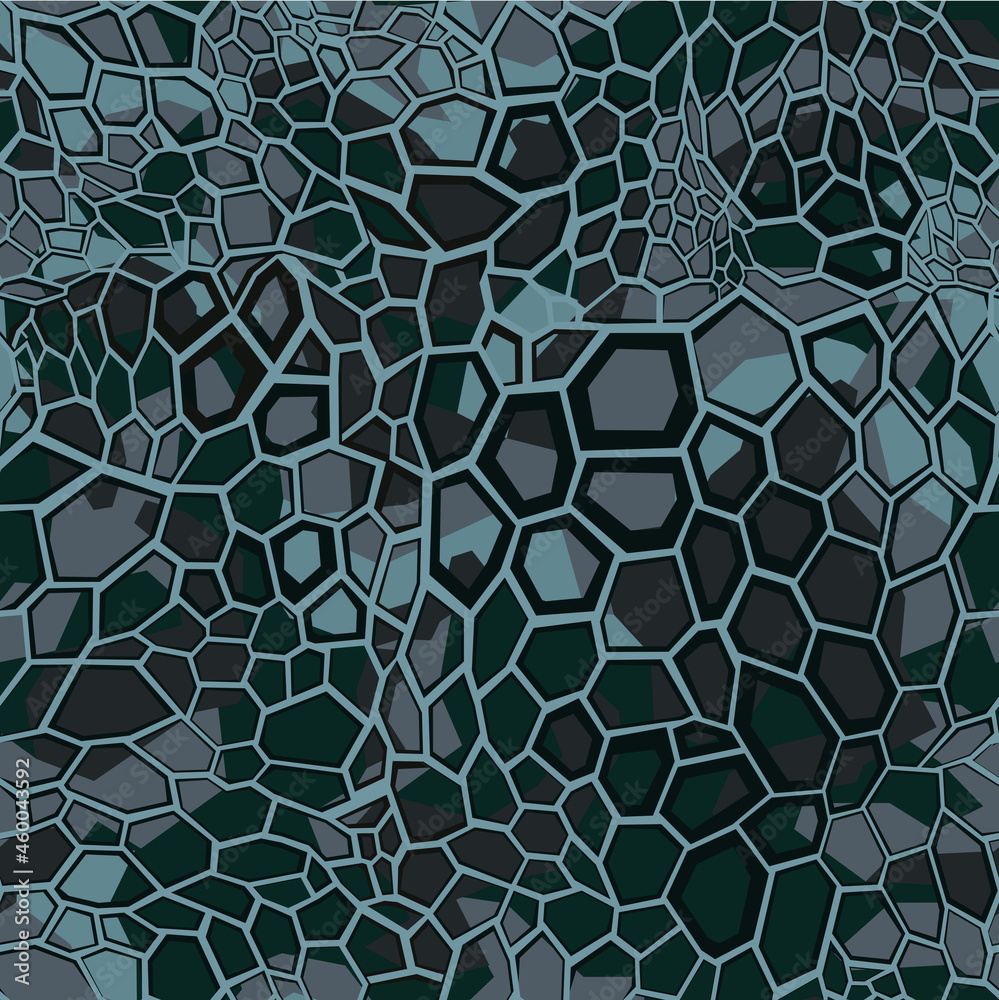 Camouflage seamless geometric pattern. Abstract camo from hexagonal grid elements. Print on fabric on textiles, for hunting and fishing. Vector Camouflage seamless geometric pattern. Abstract camo from hexagonal grid elements. Print on fabric on textiles, for hunting and fishing. Vector