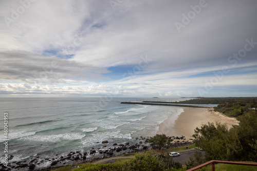 View of surfers on Duranbah Beach  Tweed Heads  New South Wales Australia