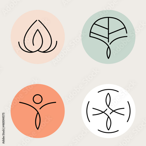 Healthcare center logo template vector set
