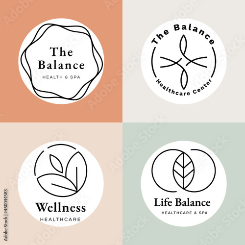 Healthcare center logo template vector set